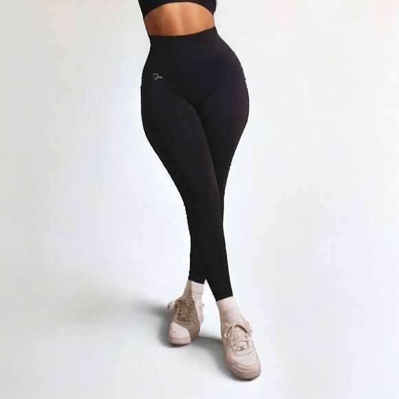 Bluee Seamless High Waist Squat Proof Contour Leggings Sz S Midnight Black - Picture 2 of 9